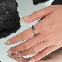 Irregular Twisted Epoxy Sterling Silver Adjustable Ring