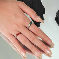 Irregular Twisted Epoxy Sterling Silver Adjustable Ring