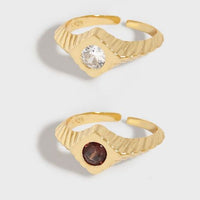 Geometry Rhombus Cubic Zirconia Adjustable Ring