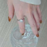 Geometry Rhombus Cubic Zirconia Adjustable Ring