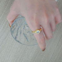 Geometry Rhombus Cubic Zirconia Adjustable Ring
