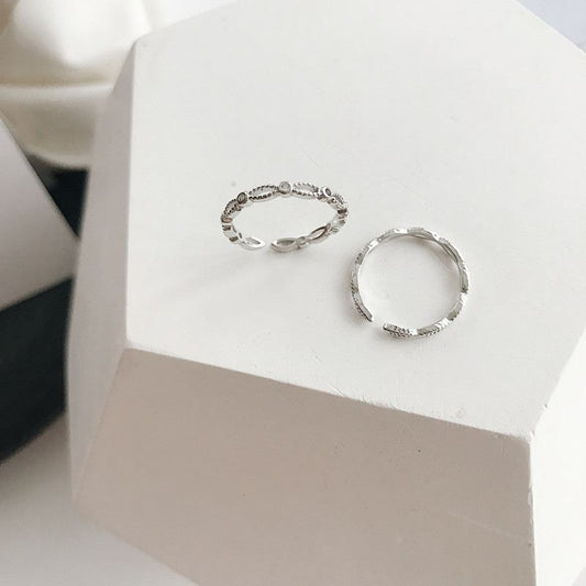Minimalism Hollow Adjustable 925 Sterling Silver Ring