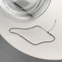 Asymmetry Hollow Chain 925 Sterling Silver Choker
