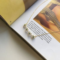 Crystal Heart Four Leaf Clover Necklace