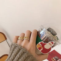 Hollow Chain Wave Crystal Ring 925 Sterling Silver