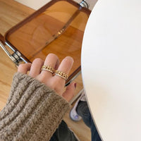 Hollow Chain Wave Crystal Ring 925 Sterling Silver