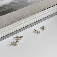 Irregular Stone Sterling Silver Stud Earrings