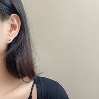Irregular Stone Sterling Silver Stud Earrings