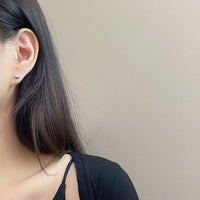 Irregular Stone Sterling Silver Stud Earrings