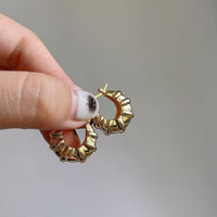 Irregular Croissant 925 Sterling Silver Hoop Earrings
