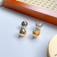 Irregular Round Ball 925 Sterling Silver Hoop Earrings