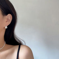 Irregular Round Ball 925 Sterling Silver Hoop Earrings