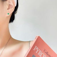 Mini Crystal Heart 925 Sterling Silver Stud Earrings