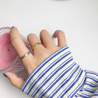 Diamond Pattern Adjustable 925 Sterling Silver Ring