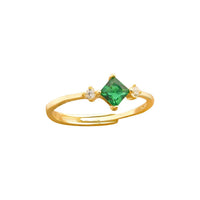 Casual Geometry Rhombus Crystal Sterling Silver Adjustable Ring