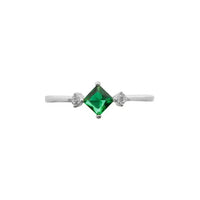 Casual Geometry Rhombus Crystal Sterling Silver Adjustable Ring