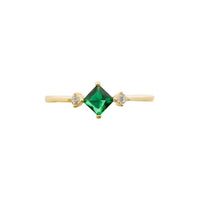 Casual Geometry Rhombus Crystal Sterling Silver Adjustable Ring