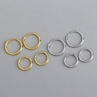Mini Circle 925 Sterling Silver Huggie Earrings
