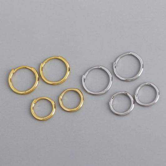 Mini Circle 925 Sterling Silver Huggie Earrings