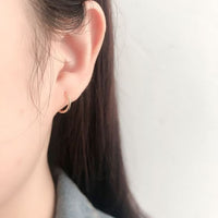 Mini Circle 925 Sterling Silver Huggie Earrings