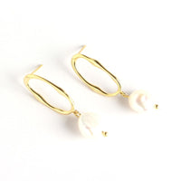 Baroque Natural Pearl 925 Sterling Silver Dangle Earrings
