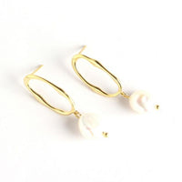 Baroque Natural Pearl 925 Sterling Silver Dangle Earrings