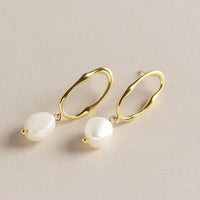 Baroque Natural Pearl 925 Sterling Silver Dangle Earrings