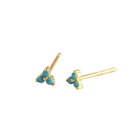 Mini Crystal Lucky Three-Leaf Clover Stud Earrings