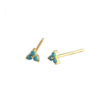 Mini Crystal Lucky Three-Leaf Clover Stud Earrings