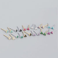 Mini Crystal Lucky Three-Leaf Clover Stud Earrings