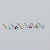 Mini Crystal Lucky Three-Leaf Clover Stud Earrings
