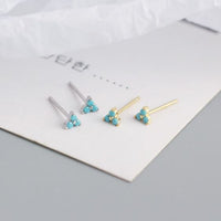 Mini Crystal Lucky Three-Leaf Clover Stud Earrings