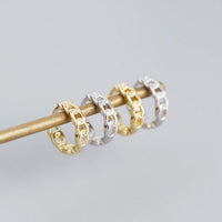 Hollow Chain 925 Sterling Silver Huggie Hoop Earrings