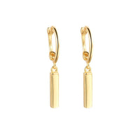 Casual Geometry Stick Hoop Earrings in 925 Sterling Silver
