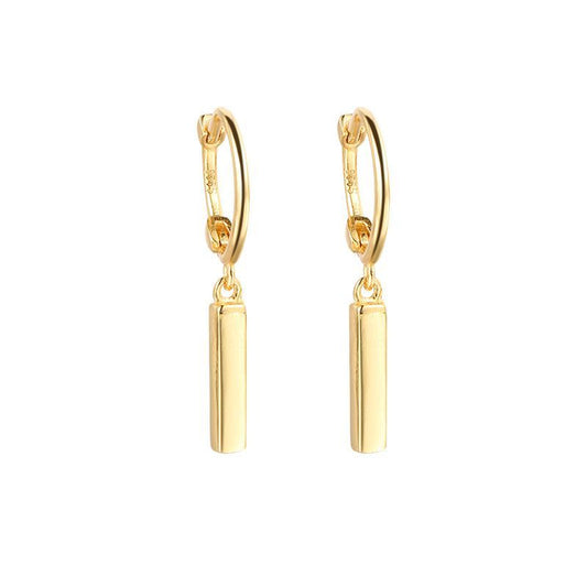 Casual Geometry Stick Hoop Earrings in 925 Sterling Silver