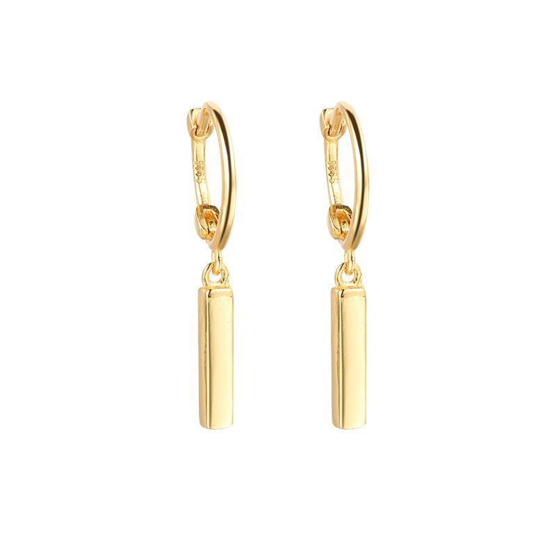 Casual Geometry Stick Hoop Earrings in 925 Sterling Silver