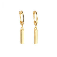 Casual Geometry Stick Hoop Earrings in 925 Sterling Silver