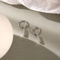 Casual Geometry Stick Hoop Earrings in 925 Sterling Silver