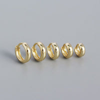 Minimalism Small Circle Sterling Silver Huggie Hoop Earrings