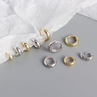 Minimalism Small Circle Sterling Silver Huggie Hoop Earrings