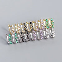 U-Shape Crystal 925 Sterling Silver Hoop Earrings