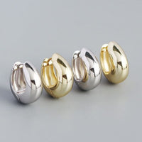 U-Shape Geometry Hoop Earrings, 925 Sterling Silver