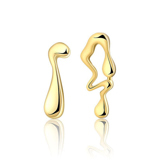 Asymmetry Hollow Geometry Waterdrop Earrings