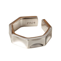 Modern Geometry Sterling Silver Adjustable Ring