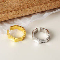 Modern Geometry Sterling Silver Adjustable Ring