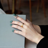 Modern Geometry Sterling Silver Adjustable Ring