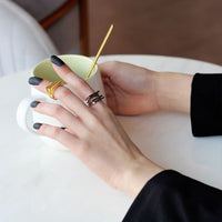Simple Geometry Multi-Layer 925 Sterling Silver Adjustable Ring