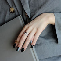 ClassicCZ Wide Adjustable 925 Sterling Silver Ring