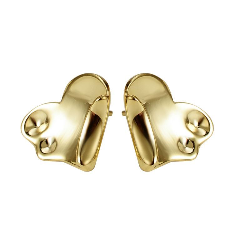 Irregular Heart 925 Sterling Silver Stud Earrings