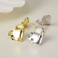 Irregular Heart 925 Sterling Silver Stud Earrings